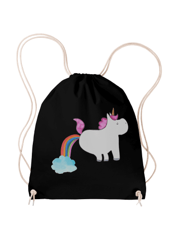 Mr. & Mrs. Panda Sportbeutel Einhorn Pupsen ohne Spruch in Schwarz