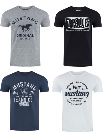 Mustang T-Shirt Basic Print 4er Pack in Mehrfarbig