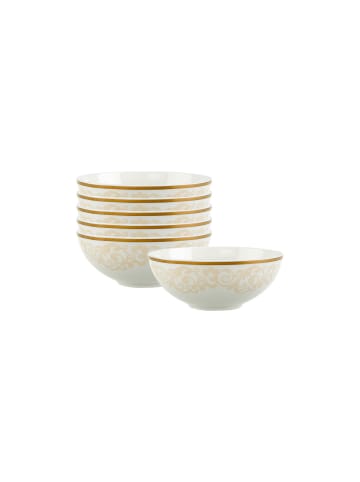 Villeroy & Boch 6er Set Dessertschalen Ivoire ø 13 cm weiß-gold in weiß-gold