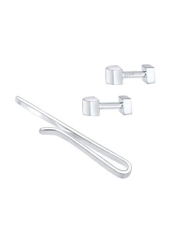 KUZZOI Schmuckset 925 Sterling Silber Geo in Silber