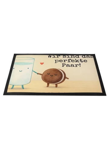 Mr. & Mrs. Panda Abtreter Milch Keks Design mit Spruch in Weiß