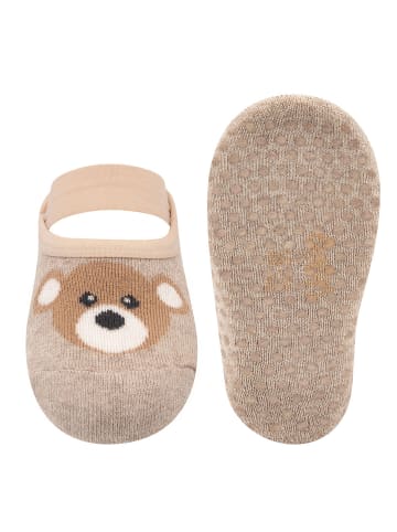 ewers Stoppersocken ABS Laufsneaker Teddy in dunkel beige meliert