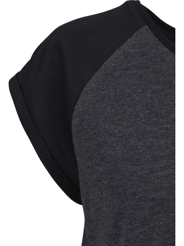 Urban Classics Urban Classics Damen Ladies Contrast Raglan Tee in charcoal/black