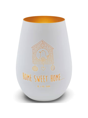 Mr. & Mrs. Panda Laterne Vogelhaus Home mit Spruch in Weiß