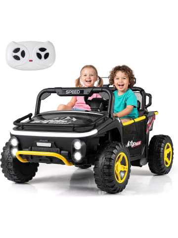 COSTWAY Elektroauto für Kinder 2-Sitzer ab 3 Jahren in Schwarz