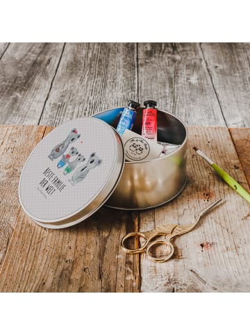 Mr. & Mrs. Panda Keksdose Koala Familie zwei mit Spruch in Grau Pastell