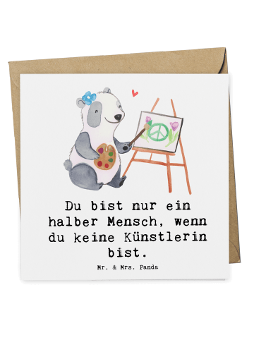 Mr. & Mrs. Panda Deluxe Karte Künstlerin Herz mit Spruch in Weiß