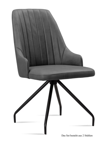 58 aufm Kessel ESSZIMMERSTUHL (2er-Set) Dilara 52x91x60 Schwarz/Marsala