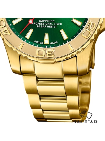Jaguar Analog-Armbanduhr Jaguar Pro Diver gold groß (ca. 40mm)
