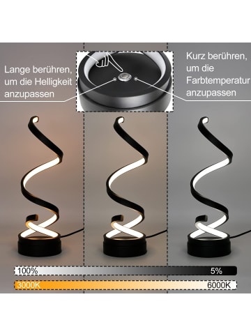 ZMH Tischleuchte LED in schwarz modern Nachtlampe Touch Dimmbar 12W mit Kabel