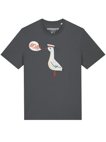 wat? Apparel T-Shirt Moin Seagull in Grau