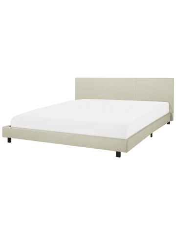 Beliani 10-tlg Doppelbett ALBI in Beige/Schwarz