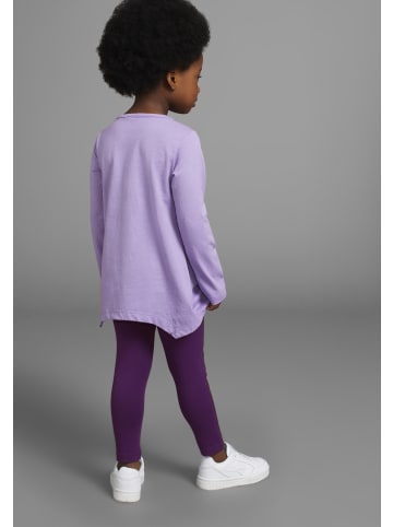 Kidsworld Langarmshirt & Leggings in lila/dk lila