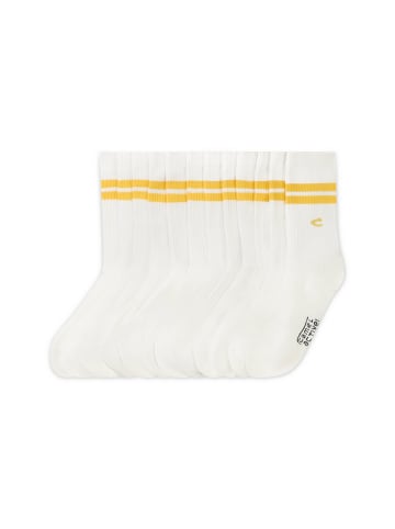 Camel Active 6er-Pack Unisex Socken mit Streifen-Detail in Weiß/Gelb