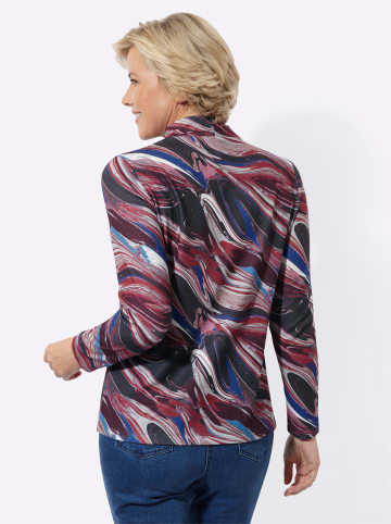 WITT WEIDEN Stehkragen-Shirt in graphit-kirsche-gemustert
