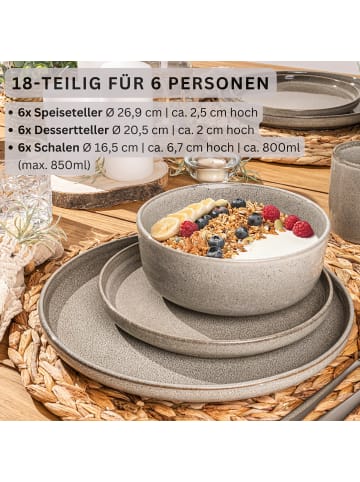 Sänger Tafelservice Kairo Clay - 18 teilig aus Steingut
