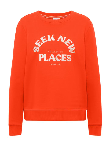 Cecil Sweatshirt mit Stickerei in Cherry Tomato Orange