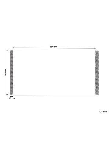 Beliani Kurzflor BOZKIR in Beige/Schwarz - (W) 160 x (H) 1.2 x (L) 230 cm
