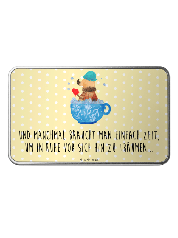 Mr. & Mrs. Panda Aufbewahrungsbox Nachtfalter Schaumbad mit Spruch in Gelb Pastell