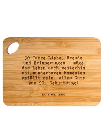 Mr. & Mrs. Panda Holzbrett Spruch 90. Geburtstag mit Spruch in Braun