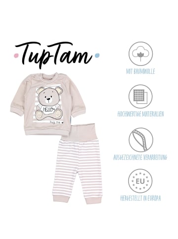 TupTam Baby Mädchen Langarmshirt Babyhose Outfit 2teilig in beige