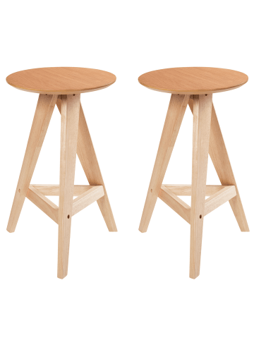 Beliani 2-tlg Hocker AROMA in Braun