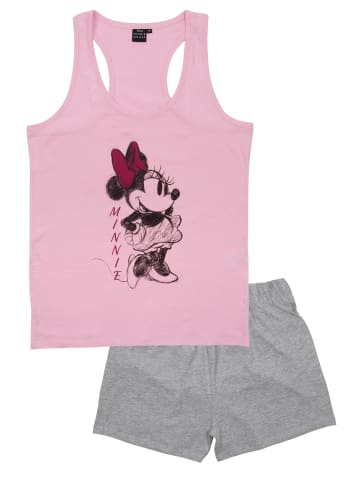 United Labels Disney Minnie Mouse Schlafanzug  ohne Ärmel in grau/rosa