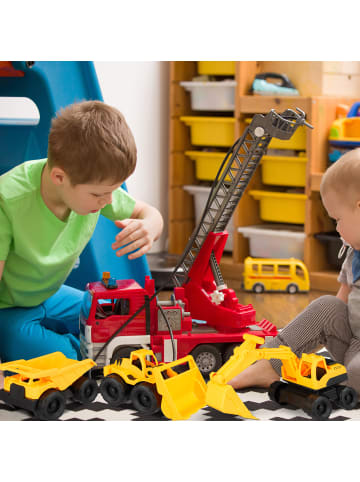 relaxdays 3er Set: Baustellenfahrzeuge in Gelb