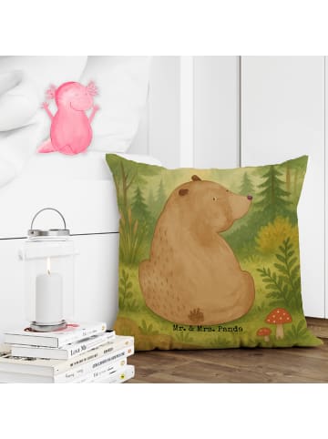 Mr. & Mrs. Panda Sofa Kissen Bär Schulterblick Design ohne Spruch in Weiß