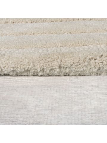 KADIMA DESIGN Wollteppich Wellen Abstrakt, Wohnzimmer in Beige