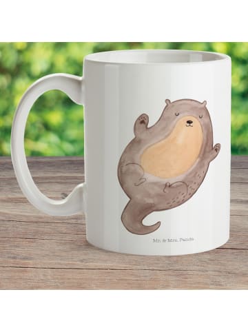 Mr. & Mrs. Panda Plastikbecher Otter Umarmen ohne Spruch in Weiß