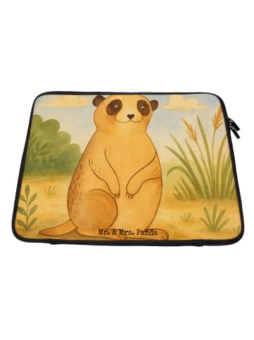 Mr. & Mrs. Panda Laptop Tasche Erdmännchen Design ohne Spruch in Weiß