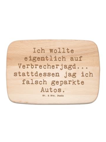 Mr. & Mrs. Panda Schneidebrett Spruch Polizist im Alltag mit Spruch in Transparent