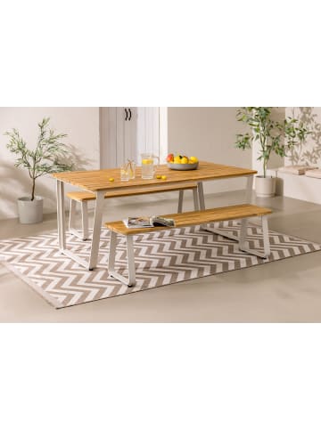 home24 Gartenbank Keens in Braun / Creme