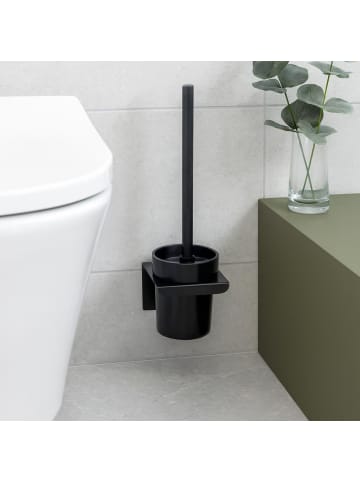 Wenko Silikonbürste für die Toilette in Schwarz, (B) 10,5 x (H) 35,5 x (L) 10,5 cm