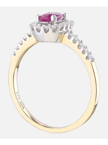 Diamant L'éternel Ring aus 375 Gelbgold mit Diamant mit Rubin