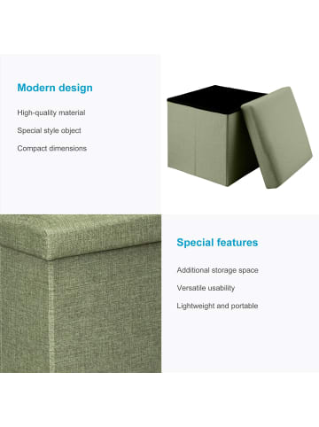 Intirilife Faltbarer Sitzhocker 38x38x38 cm in FRÜHLINGS GRÜN