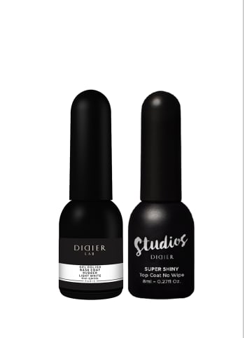Didier Lab Nagellack SET Rubber Base + Top Super Shiny in light white