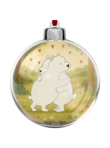 Mr. & Mrs. Panda Weihnachtskugel Eisbär Umarmen Design ohne Spruch in Weiß