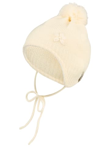 Sterntaler Bommelmütze Blume in ecru