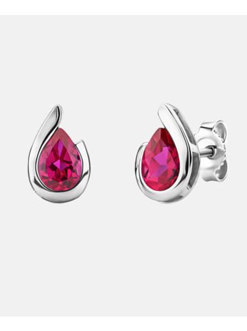 Diamant L'éternel Ohrstecker aus 375 Weißgold mit Rubin