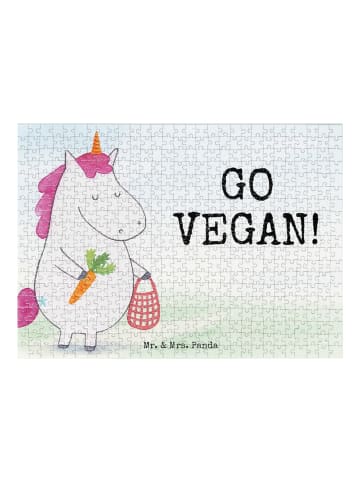 Mr. & Mrs. Panda Legespiel Einhorn Vegan Design mit Spruch in Weiß