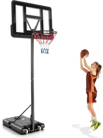 COSTWAY Basketballständer 130-305 cm in Schwarz