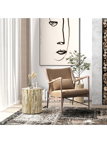 HOMCOM Beistelltisch-Ø37 x 43H cm-Naturholz