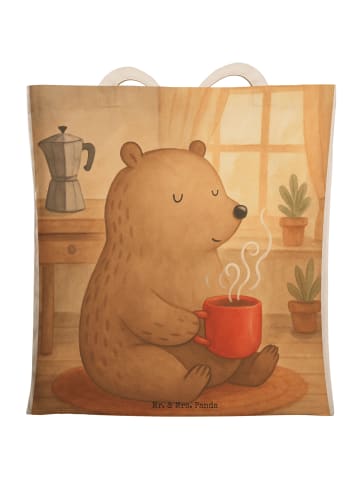 Mr. & Mrs. Panda Shopper Bär Morgenkaffee Design ohne Spruch in Weiß