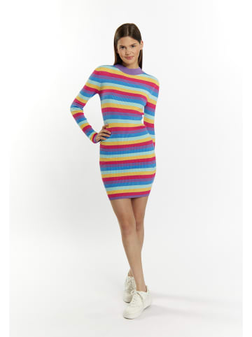 myMo Damen Strickkleid in Violett Mehrfarbig