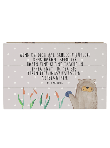 Mr. & Mrs. Panda Geschenkbox Otter Stein mit Spruch in Grau Pastell