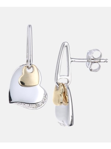 Diamant L'éternel Ohrringe aus 375 Gelbgold mit Diamant Herz-Design