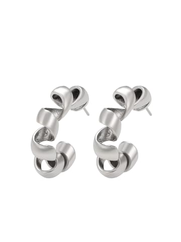 faina Women C Hoop Earrings in Silver