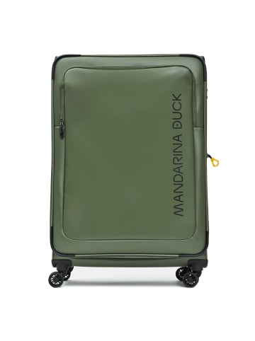 Mandarina Duck Eco Coated 4 Rollen Trolley XL 83 cm mit Dehnfalte in pine green